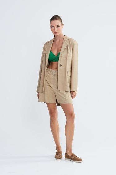  Valmenti Kadın Bej Hakiki Deri Ceket