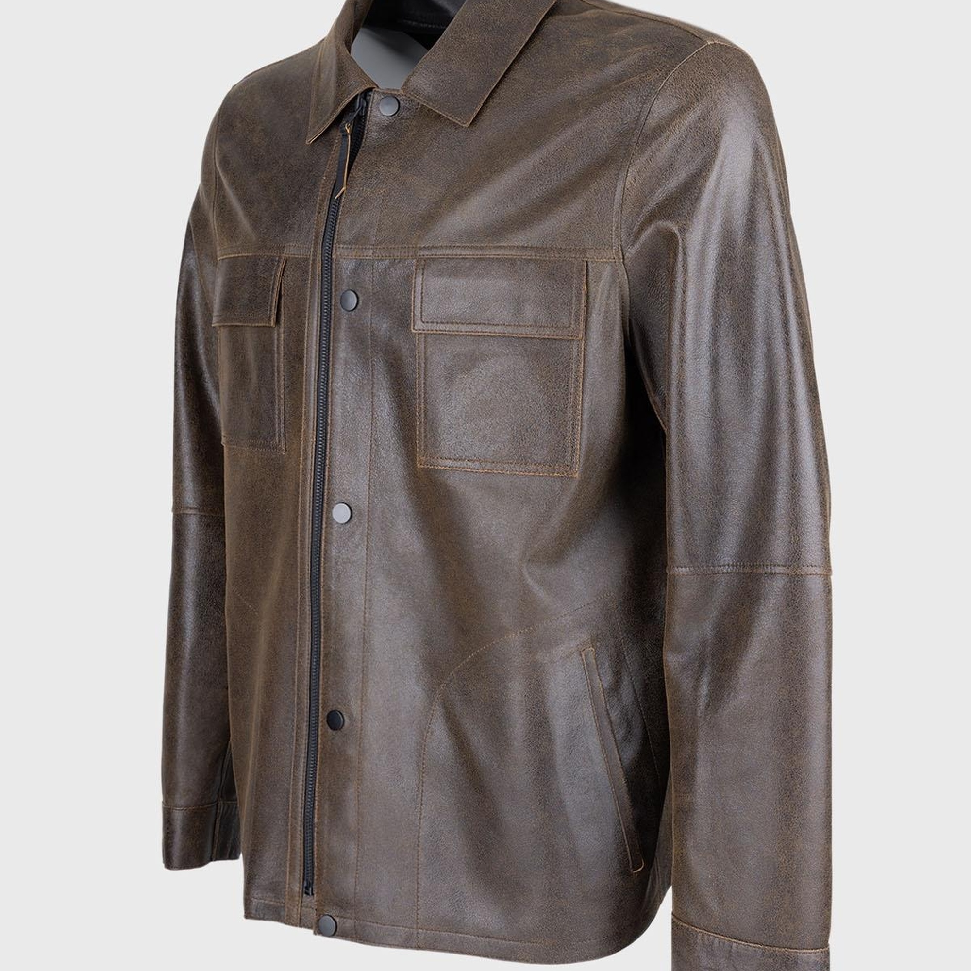 Valmenti Azila Erkek Taba Hakiki Deri Deri Mont