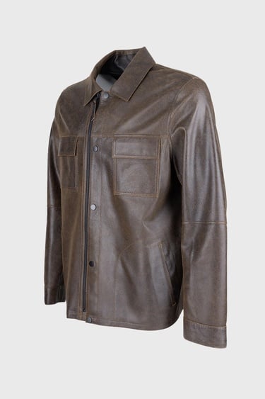  Valmenti Azila Erkek Taba Hakiki Deri Deri Mont