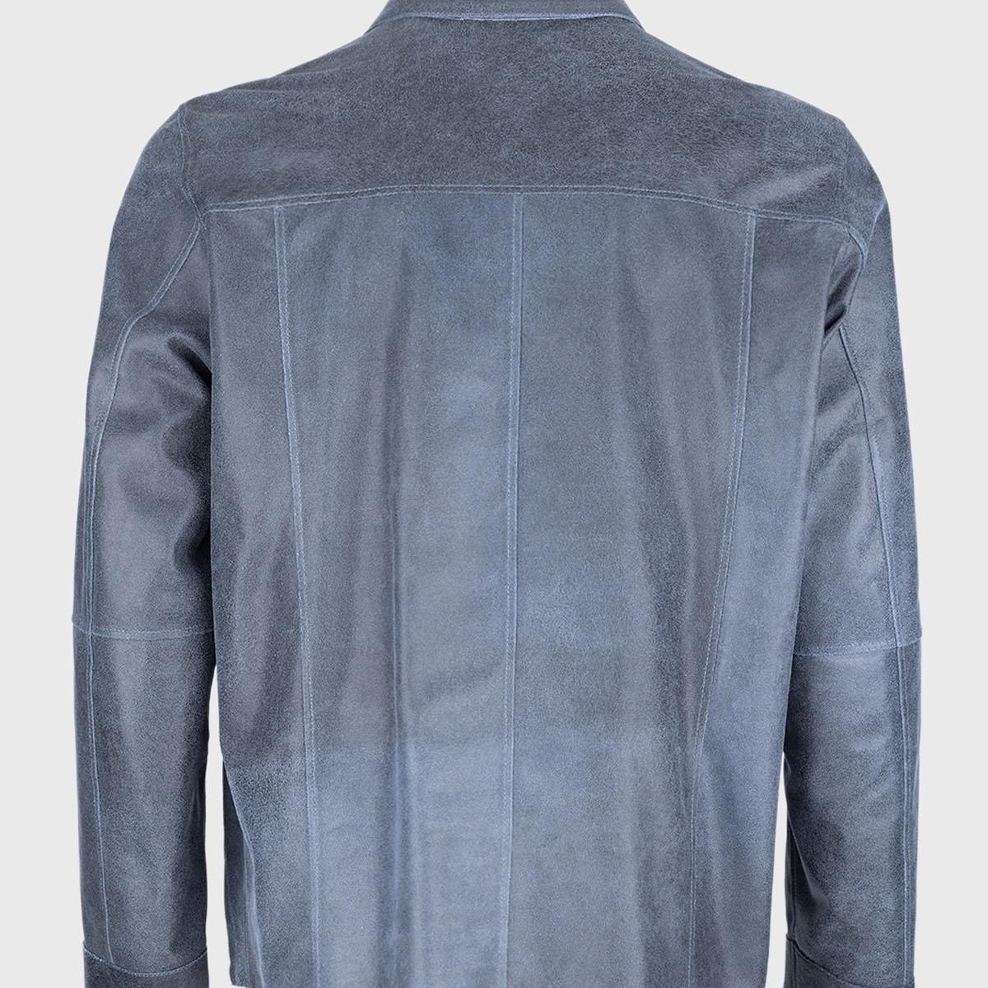 Valmenti Azila Erkek Mavi Hakiki Deri Deri Mont