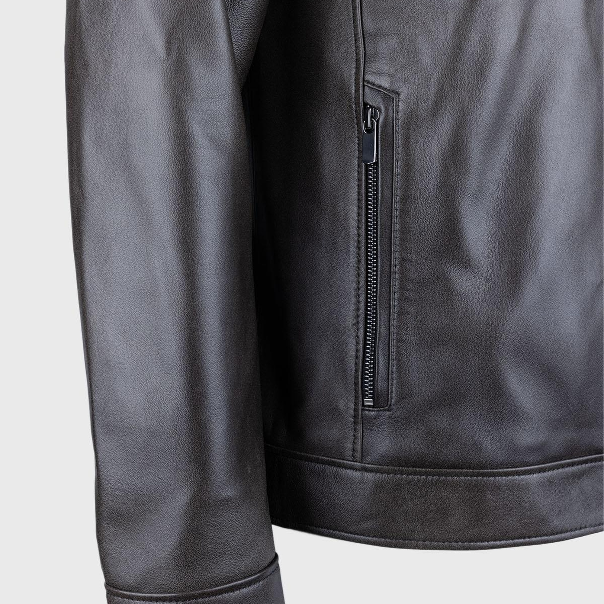 Valmenti Erkek Antrasit Hakiki Deri Deri Mont