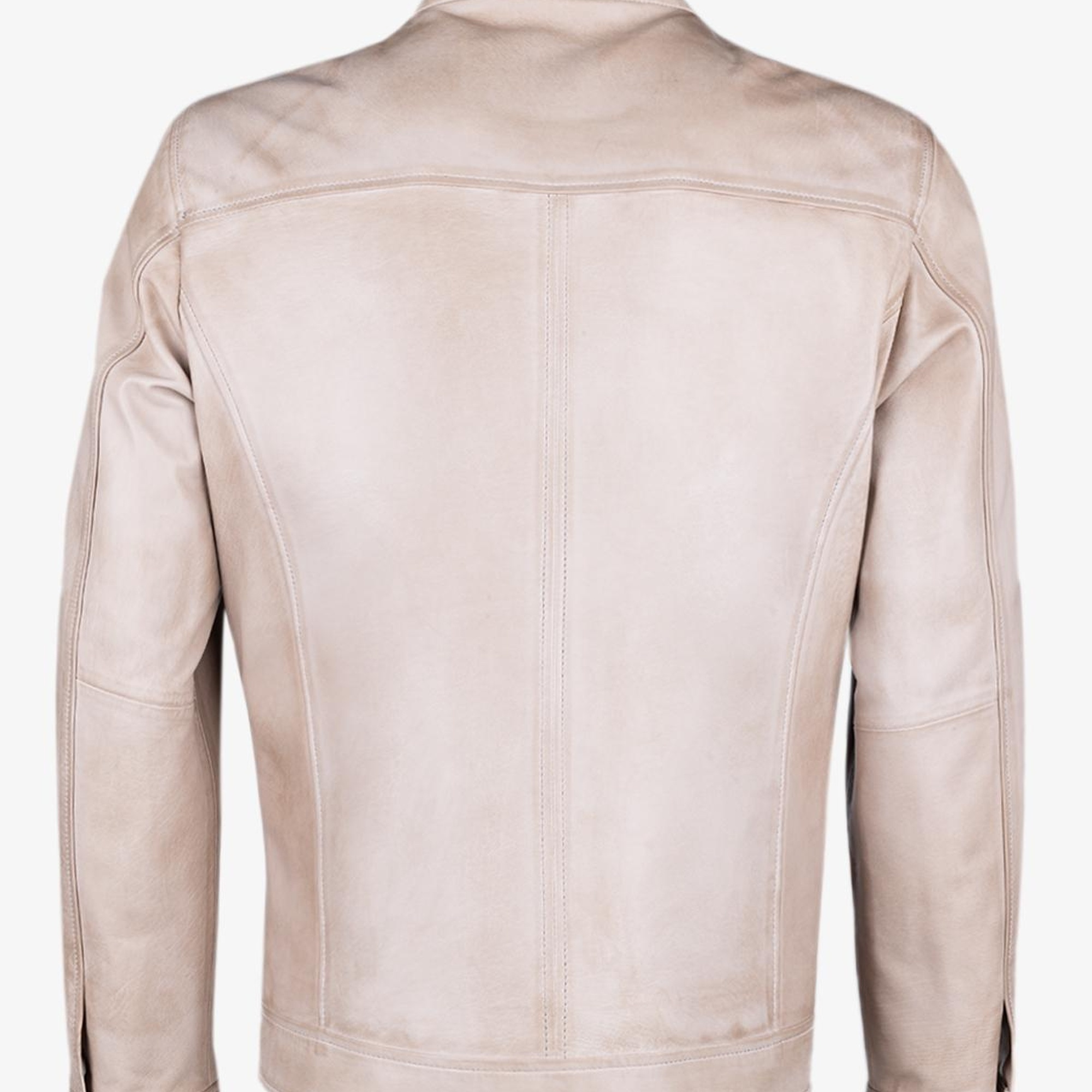 Valmenti Erkek Bej Hakiki Deri Deri Mont