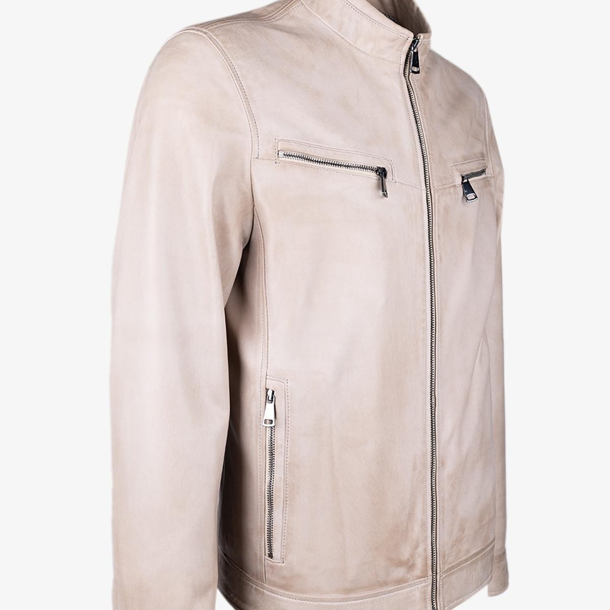 Valmenti Erkek Bej Hakiki Deri Deri Mont