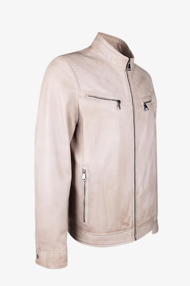  Valmenti Erkek Bej Hakiki Deri Deri Mont