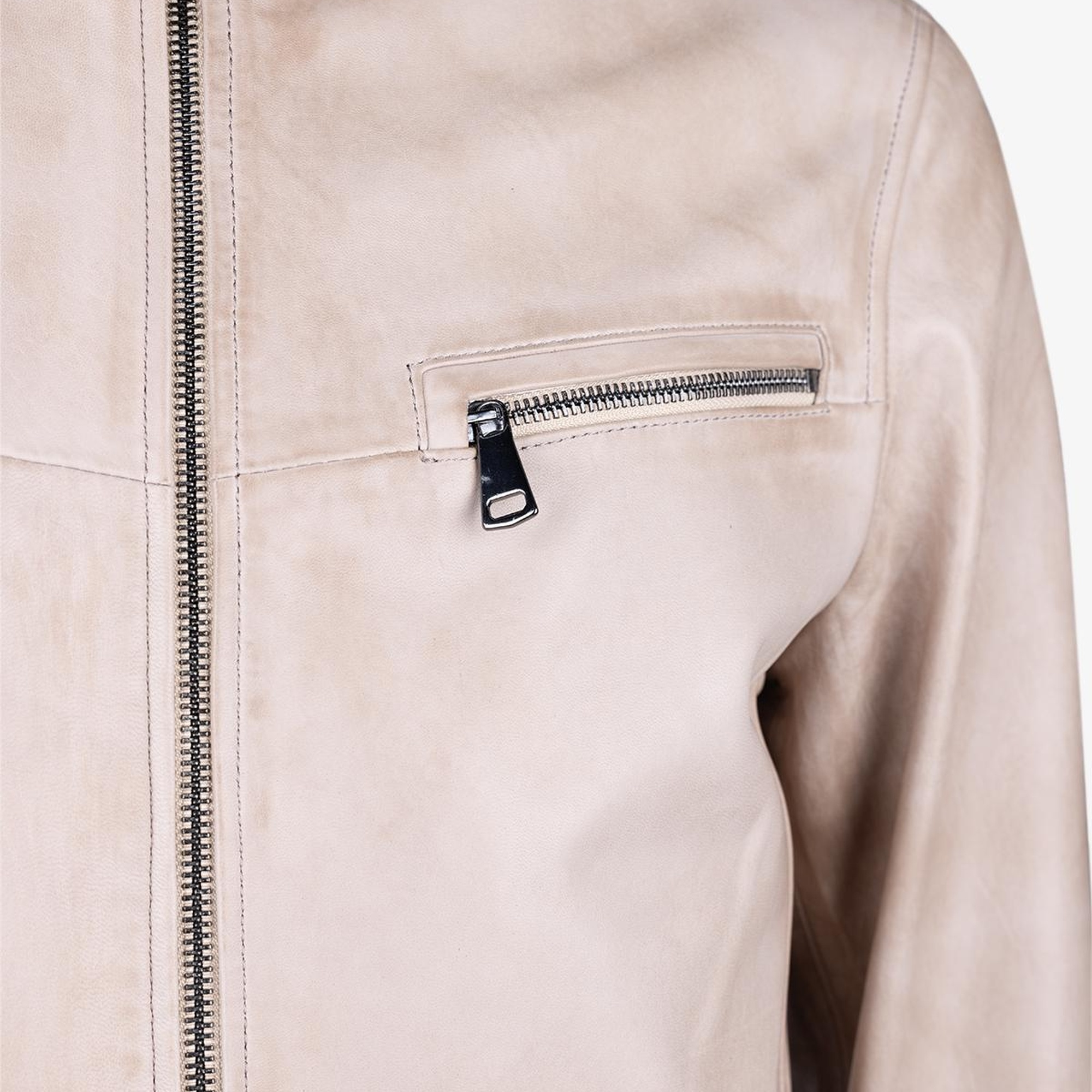 Valmenti Erkek Bej Hakiki Deri Deri Mont