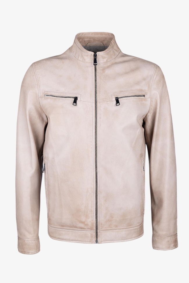  Valmenti Erkek Bej Hakiki Deri Deri Mont