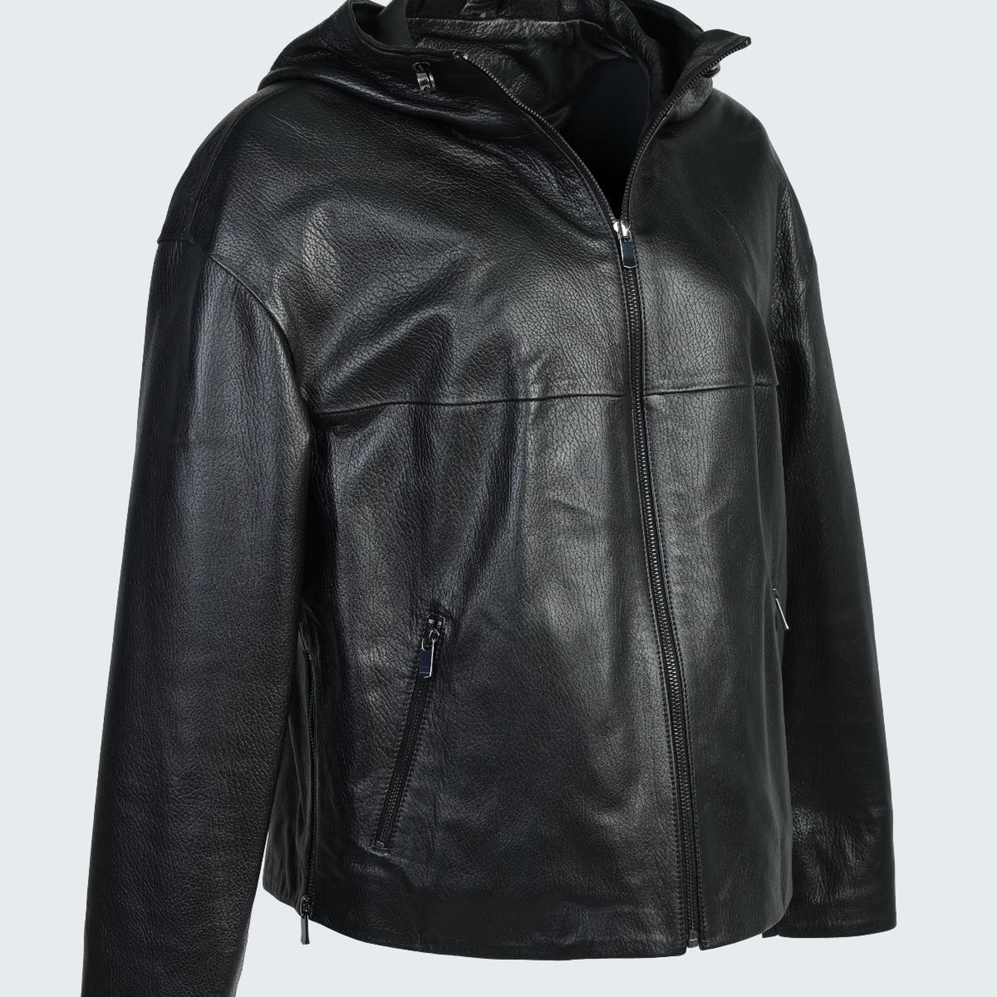 Valmenti Rosia Kadın Siyah jumbo Hakiki Deri Deri Mont