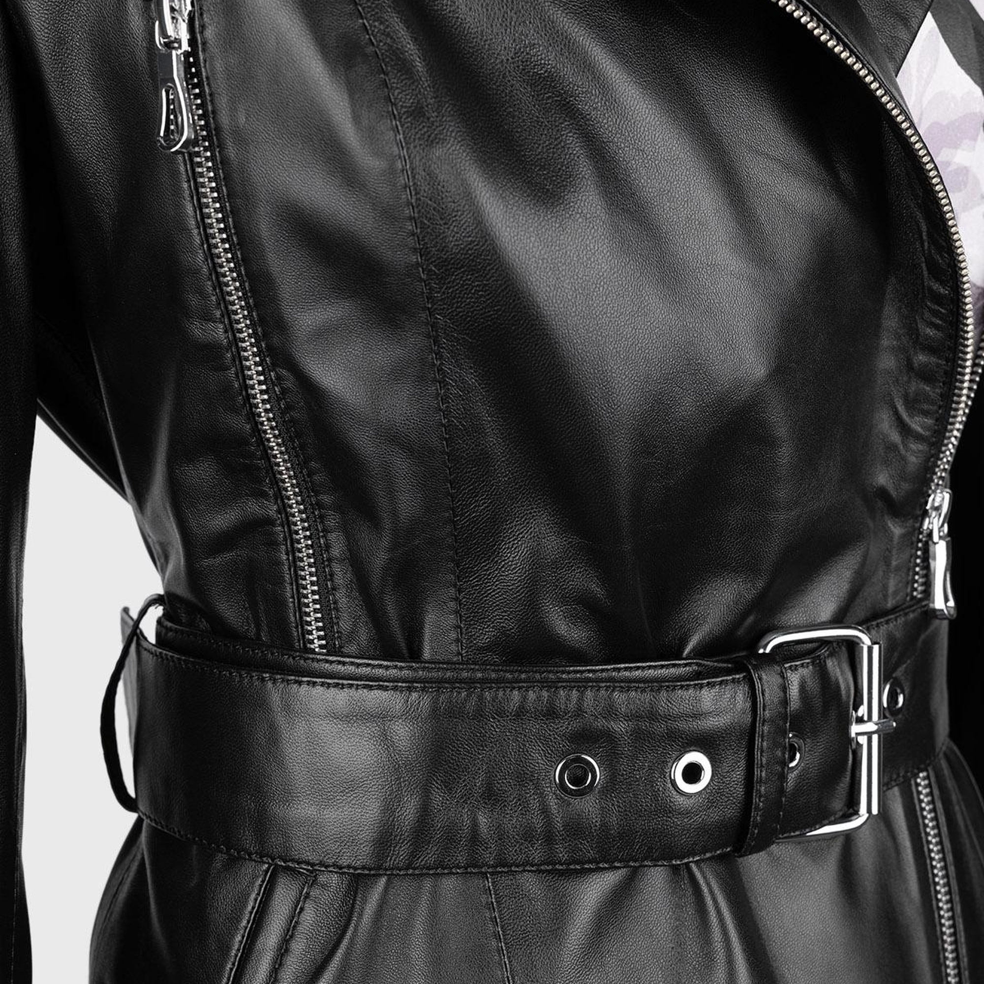 Valmenti Kadın Siyah Hakiki Deri Deri Mont