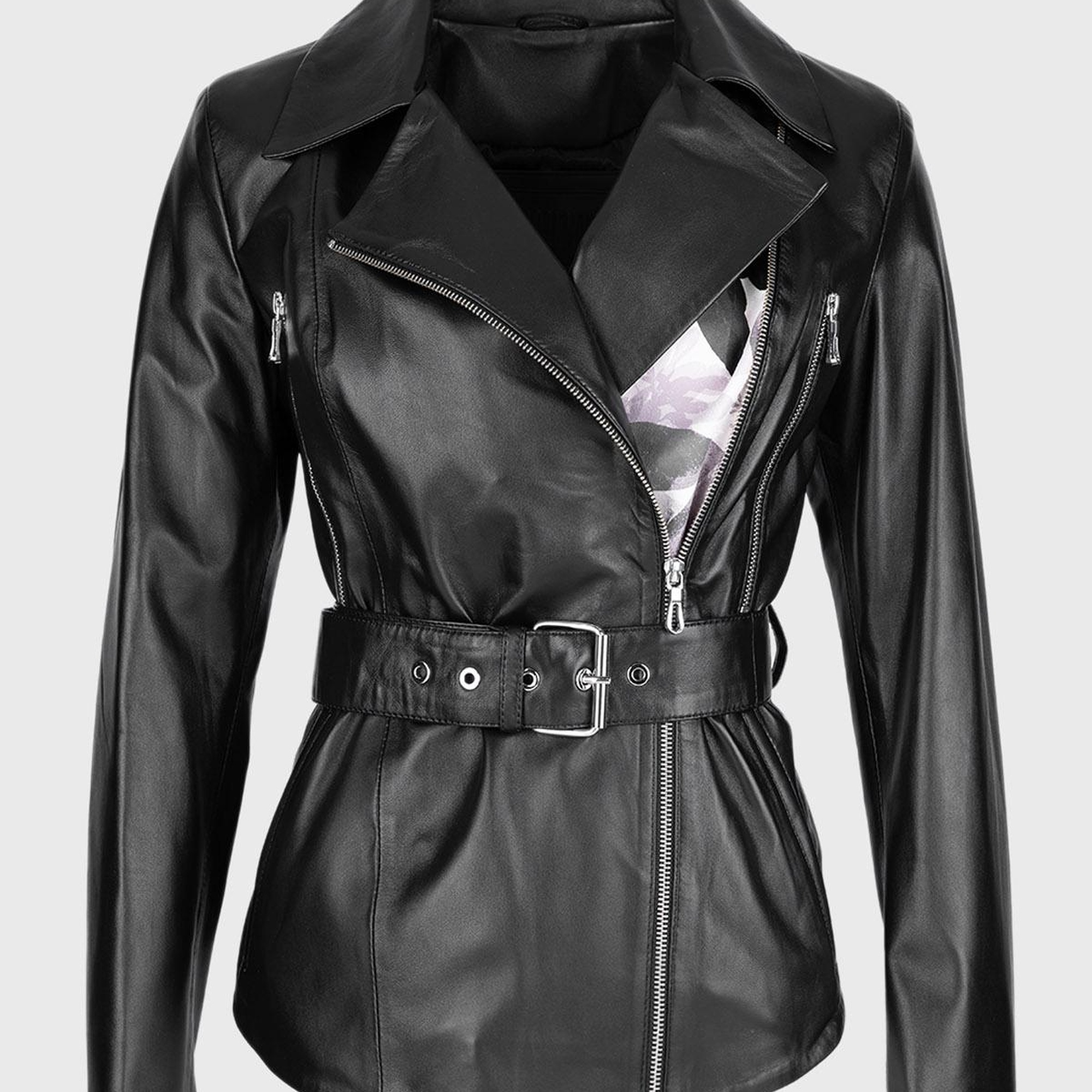 Valmenti Kadın Siyah Hakiki Deri Deri Mont