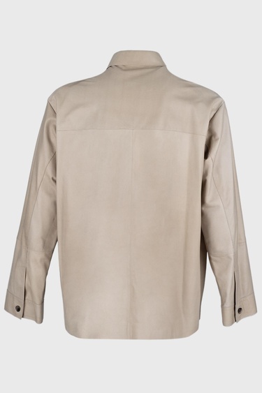  Valmenti Erkek Bej Hakiki Deri Gömlek