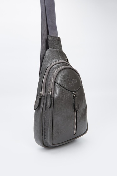  Valmenti Unisex Gri Hakiki Deri GÜNLÜK Çanta