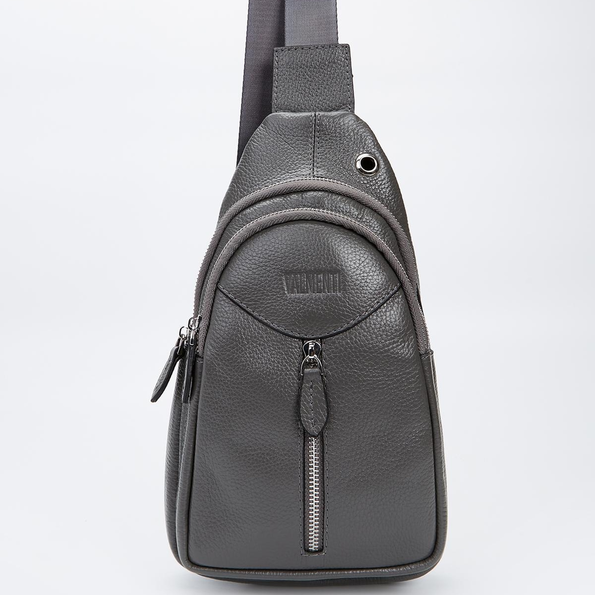 Valmenti Unisex Gri Hakiki Deri GÜNLÜK Çanta