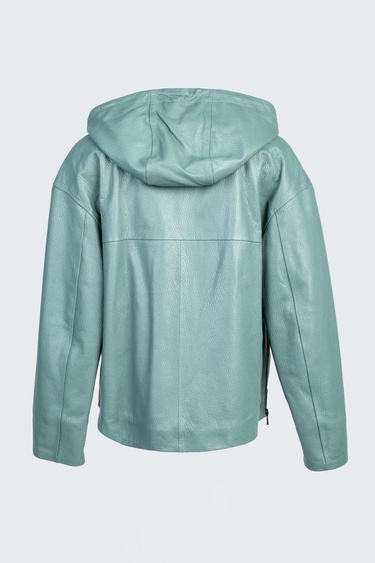  Valmenti Rosia Kadın Su yeşili jumbo Hakiki Deri Deri Mont