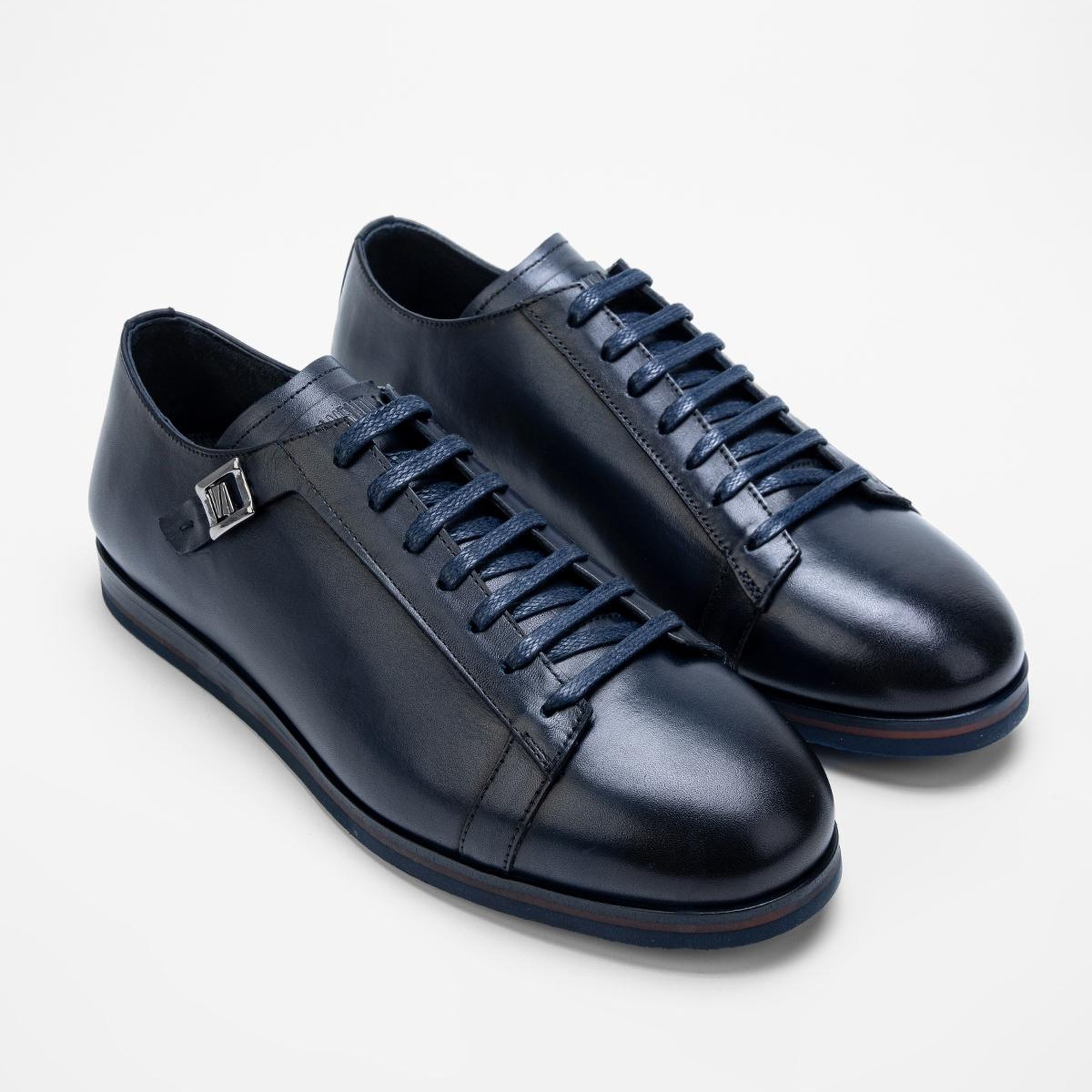 Valmenti Erkek Lacivert Hakiki Deri Casual Ayakkabı