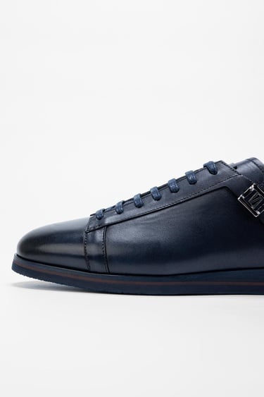 Valmenti Erkek Lacivert Hakiki Deri Casual Ayakkabı
