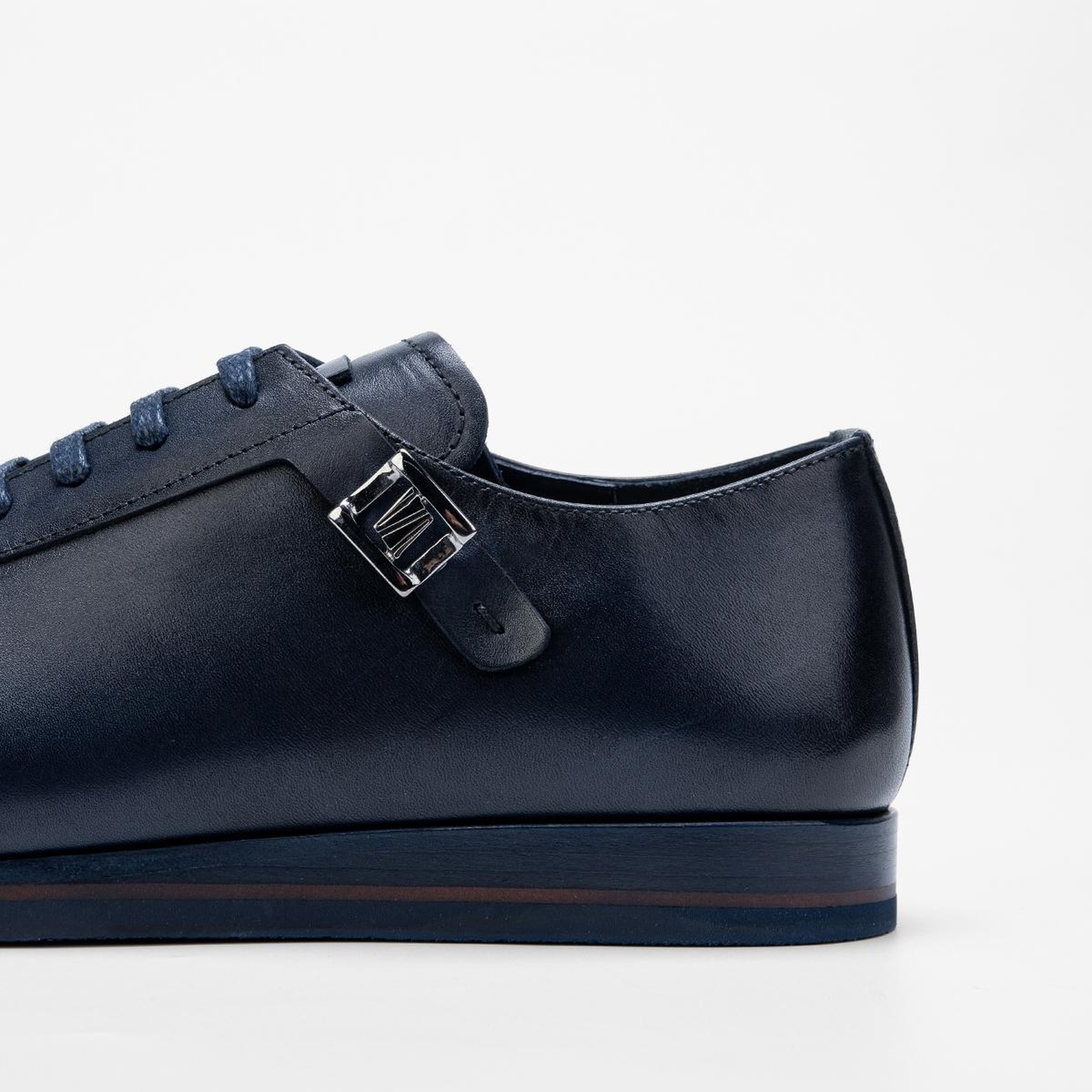 Valmenti Erkek Lacivert Hakiki Deri Casual Ayakkabı