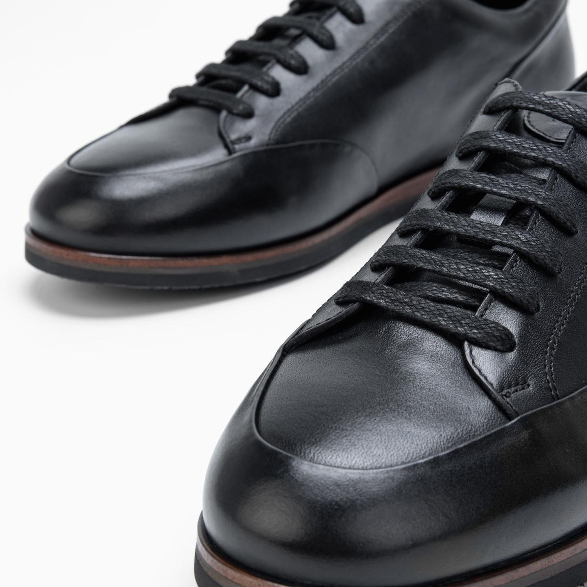 Valmenti Erkek Siyah Hakiki Deri Casual Ayakkabı