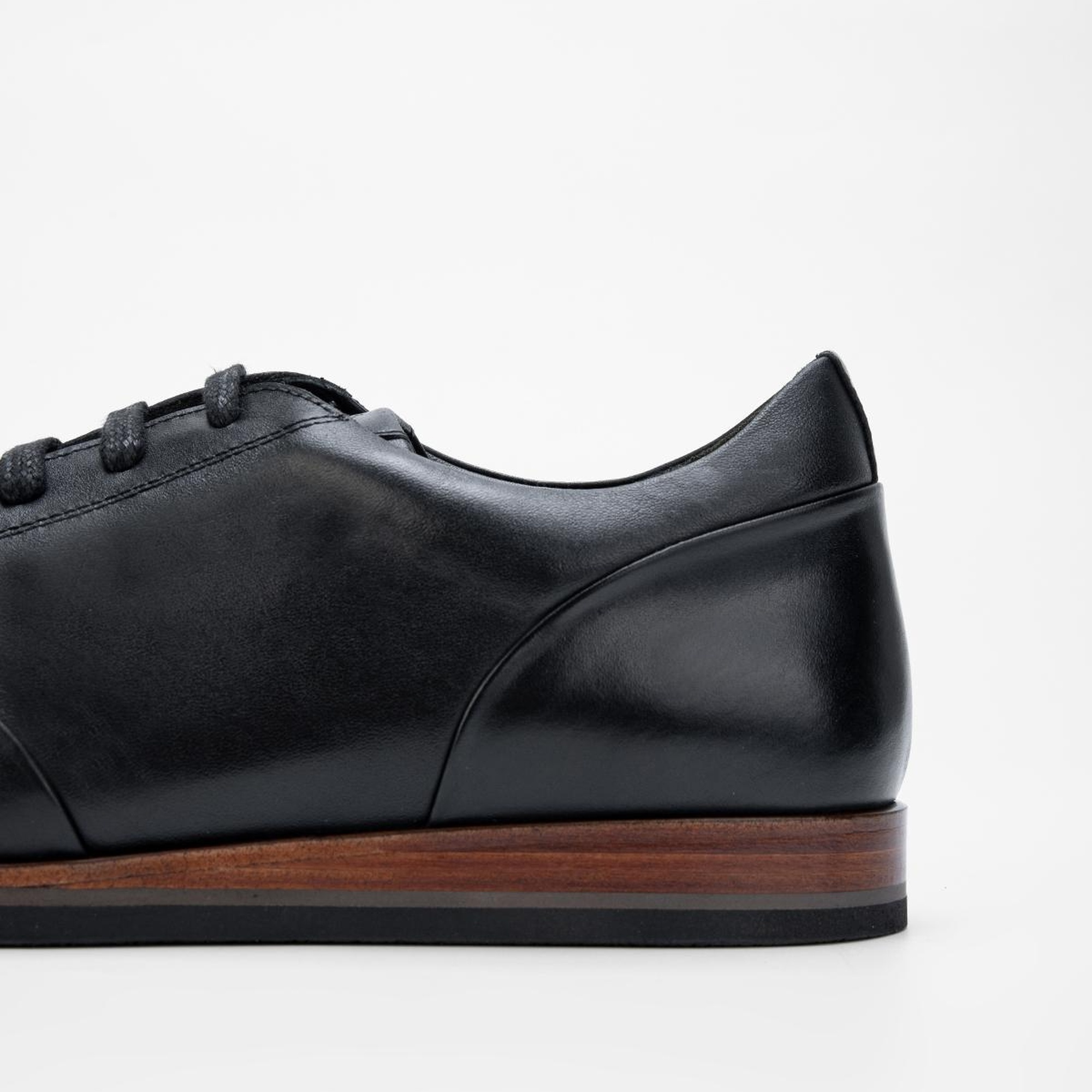 Valmenti Erkek Siyah Hakiki Deri Casual Ayakkabı