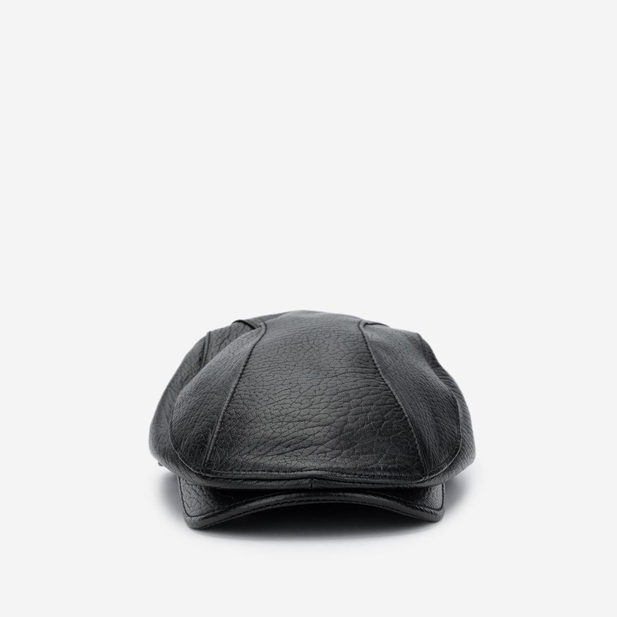 Valmenti Erkek Hakiki Deri Siyah Jumbo London Şapka