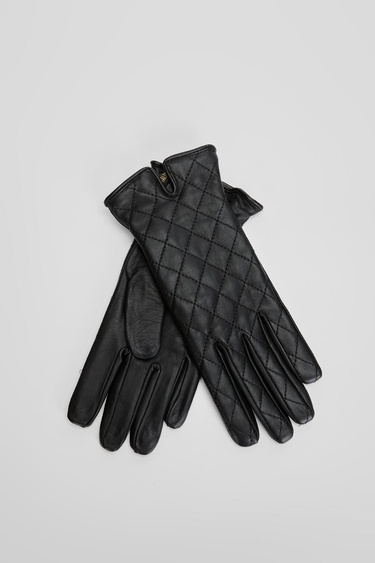  Valmenti Kadın Siyah Hakiki Deri Eldiven