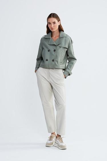  Valmenti Kadın Bakır Hakiki Deri Ceket