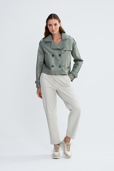  Valmenti Kadın Bakır Hakiki Deri Ceket