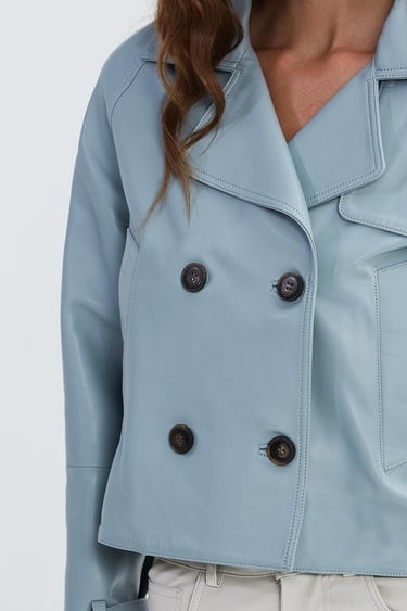  Valmenti Kadın Gümüş Metalik Hakiki Deri Ceket