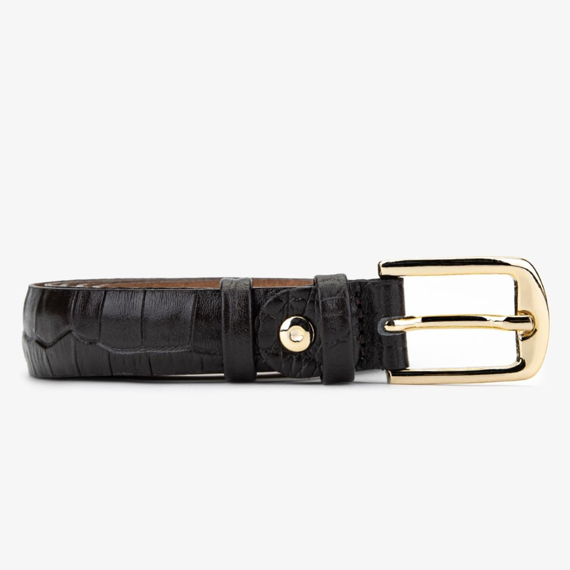 Valmenti Kadın Hakiki Deri Kahverengi Kroko Kemer