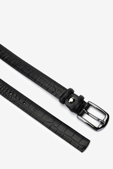  Valmenti Kadın Hakiki Deri Siyah Kroko Kemer