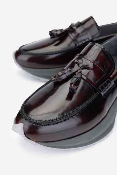  Valmenti Romano Erkek Bordo Hakiki Deri Casual Ayakkabı