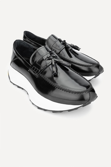  Valmenti Romano Erkek Siyah Açma Hakiki Deri Casual Ayakkabı