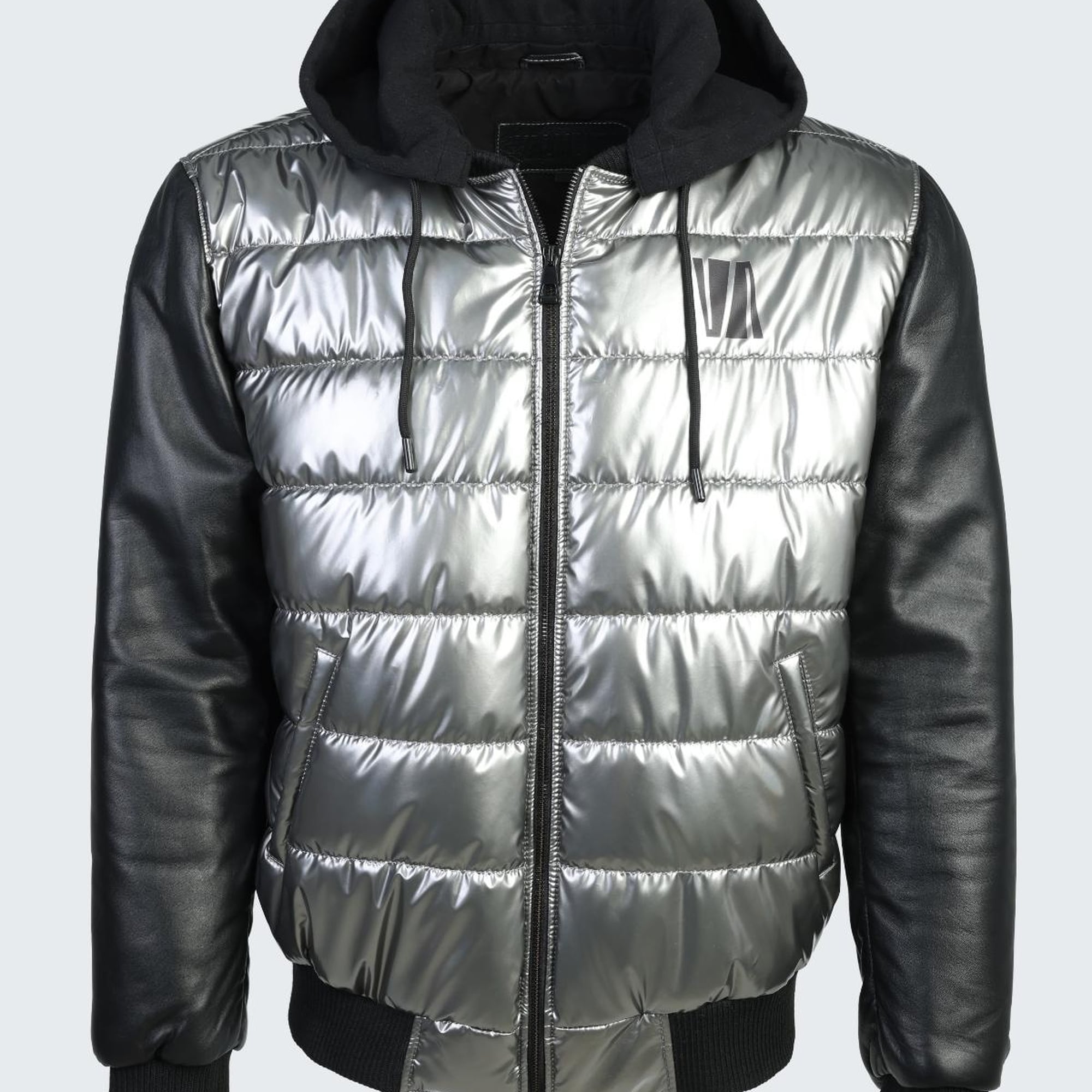 Valmenti Erkek GRI ICON Deri & Tekstil Deri Mont