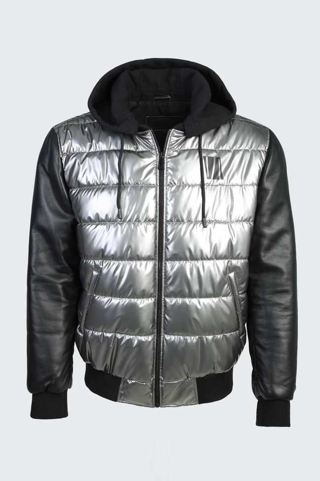  Valmenti Erkek GRI ICON Deri & Tekstil Deri Mont