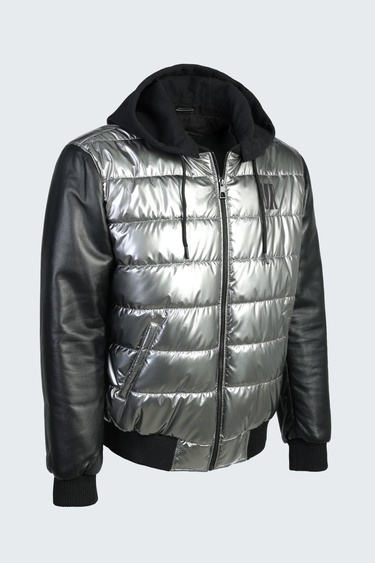  Valmenti Erkek GRI ICON Deri & Tekstil Deri Mont