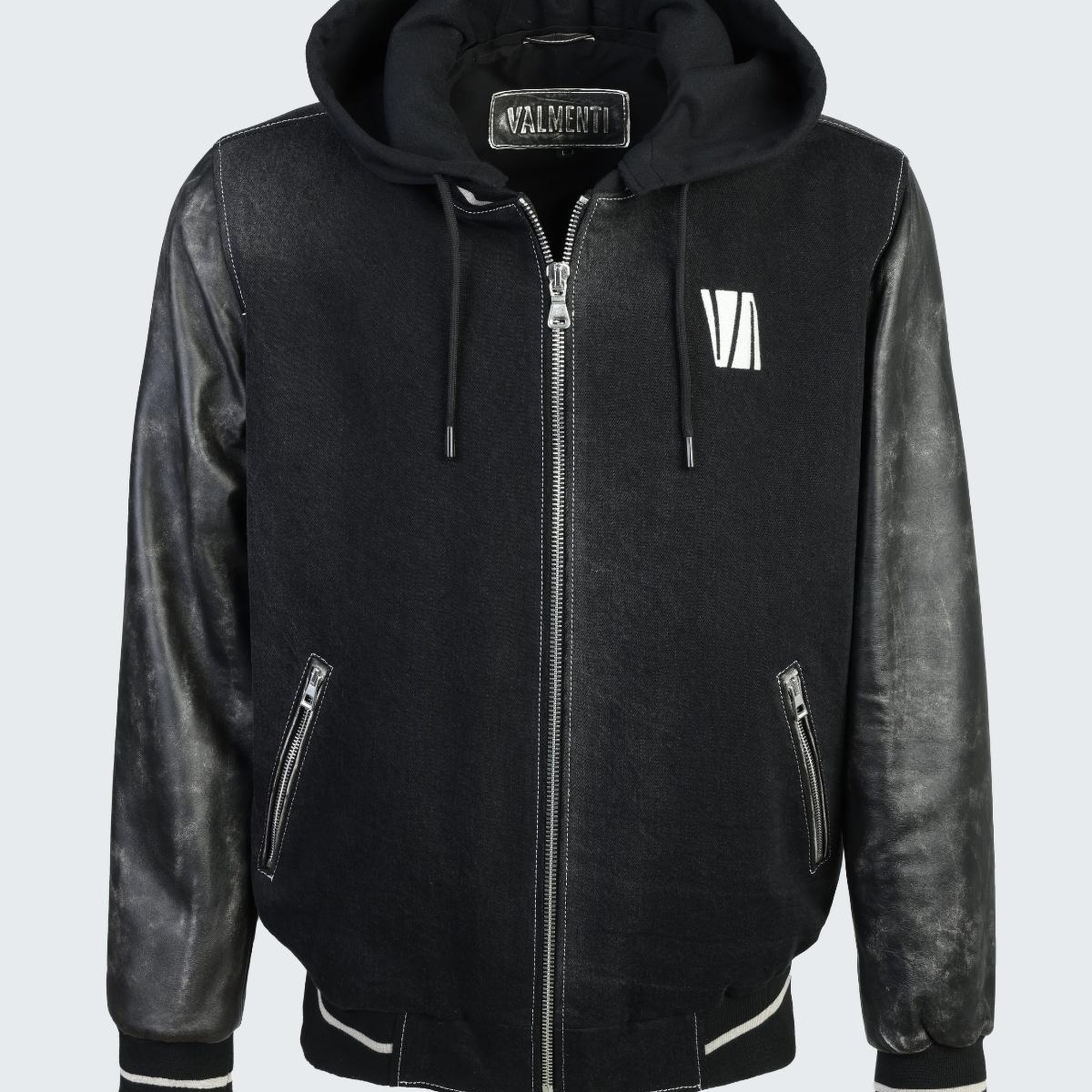 Valmenti Erkek Siyah kot/siyah dr Deri & Tekstil Ceket