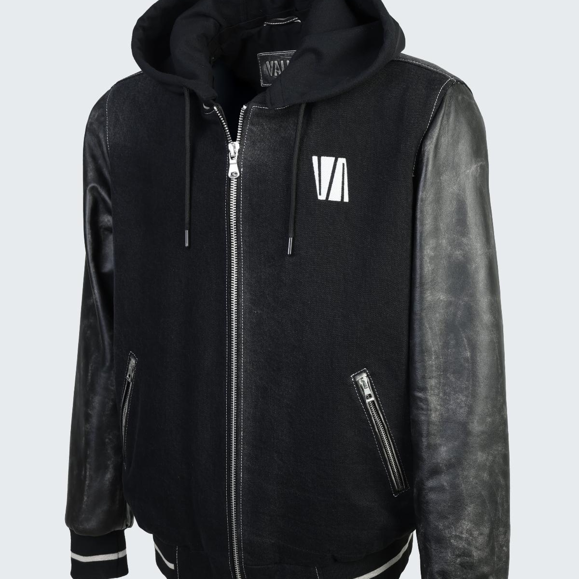 Valmenti Erkek Siyah kot/siyah dr Deri & Tekstil Ceket