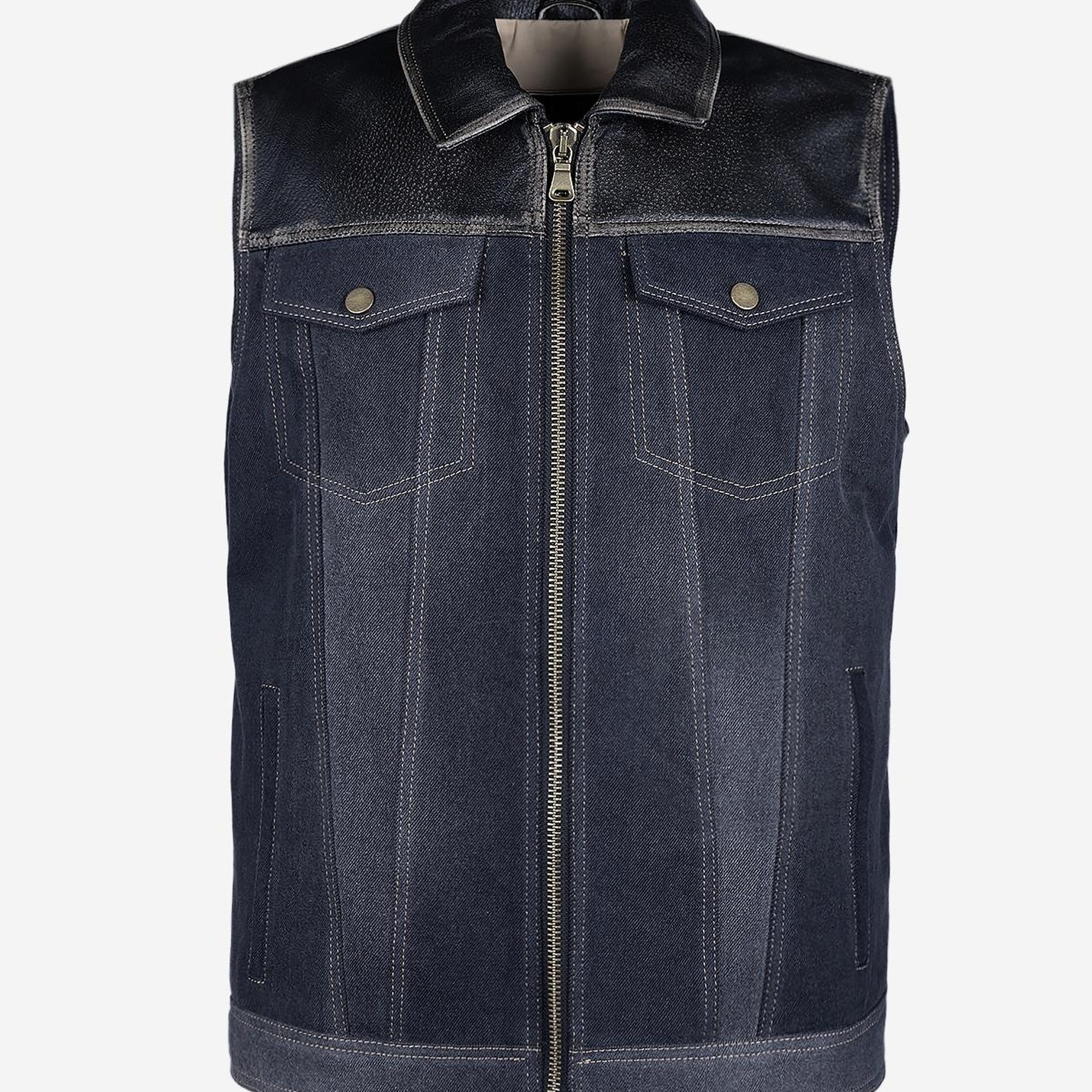 Valmenti Erkek Hakiki Deri Yelek Deri Mont