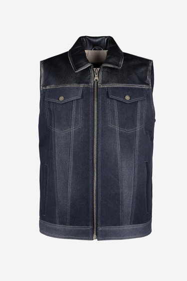  Valmenti Erkek Hakiki Deri Yelek Deri Mont