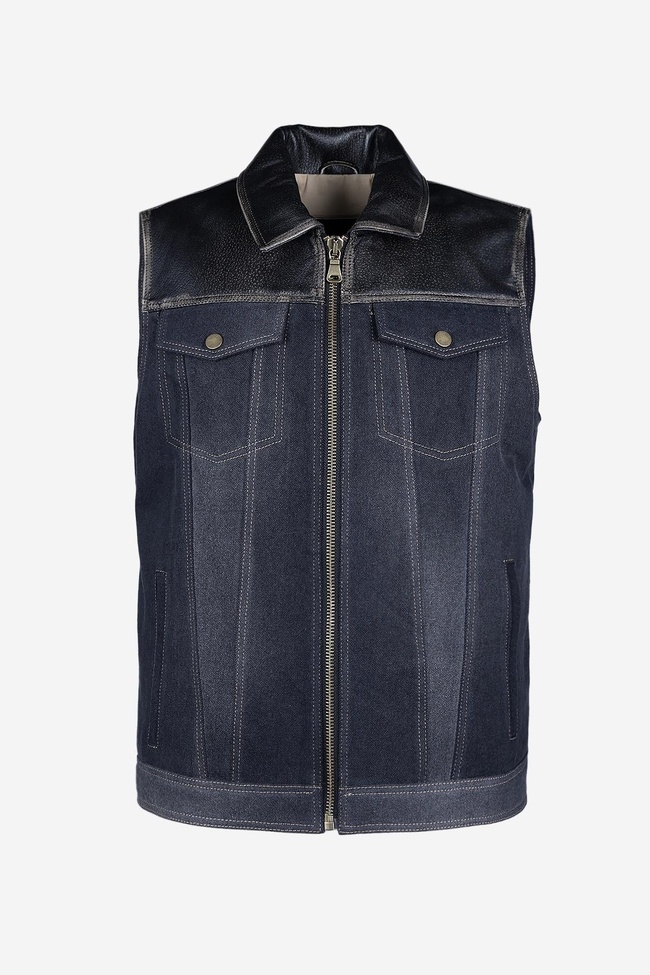  Valmenti Erkek Hakiki Deri Yelek Deri Mont