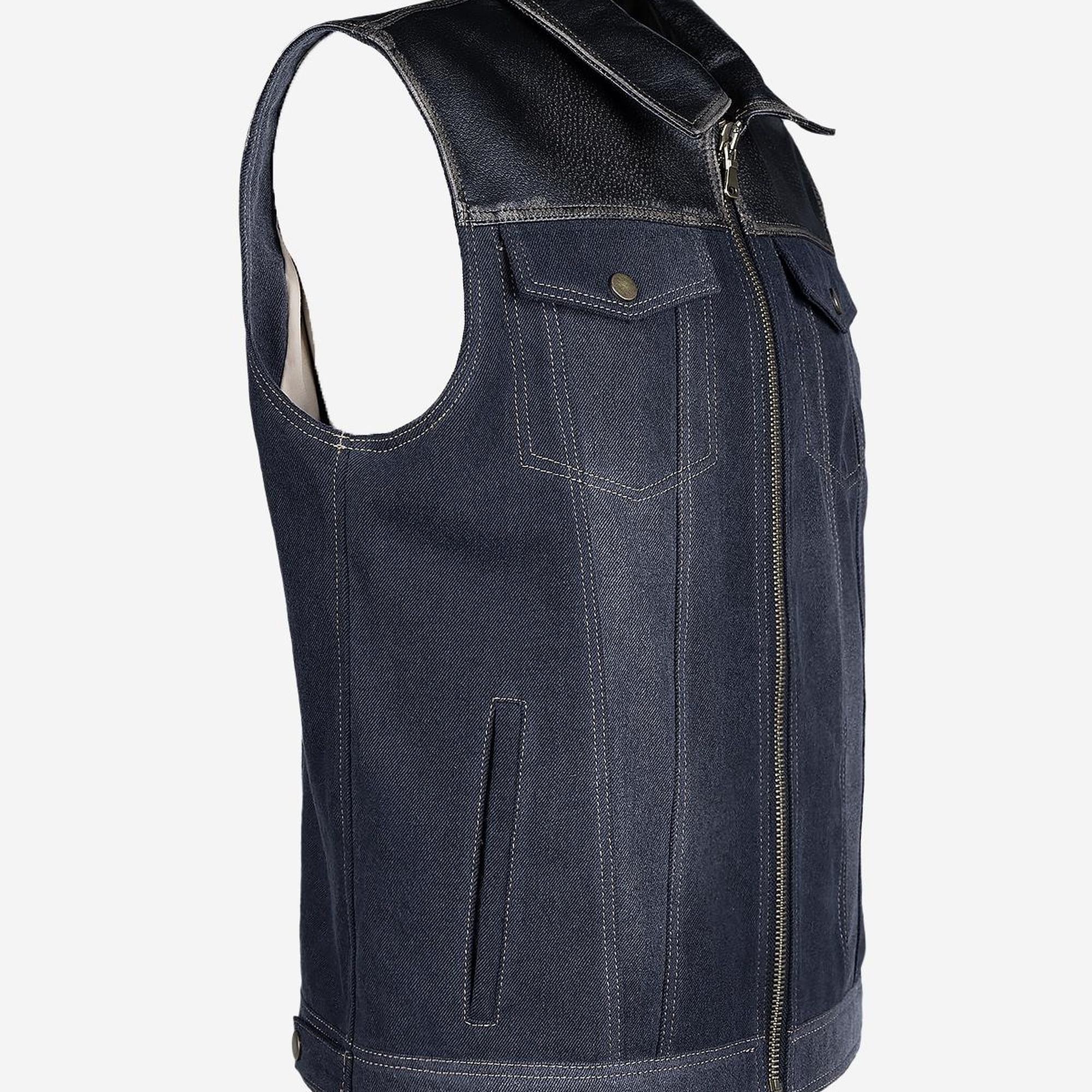 Valmenti Erkek Hakiki Deri Yelek Deri Mont