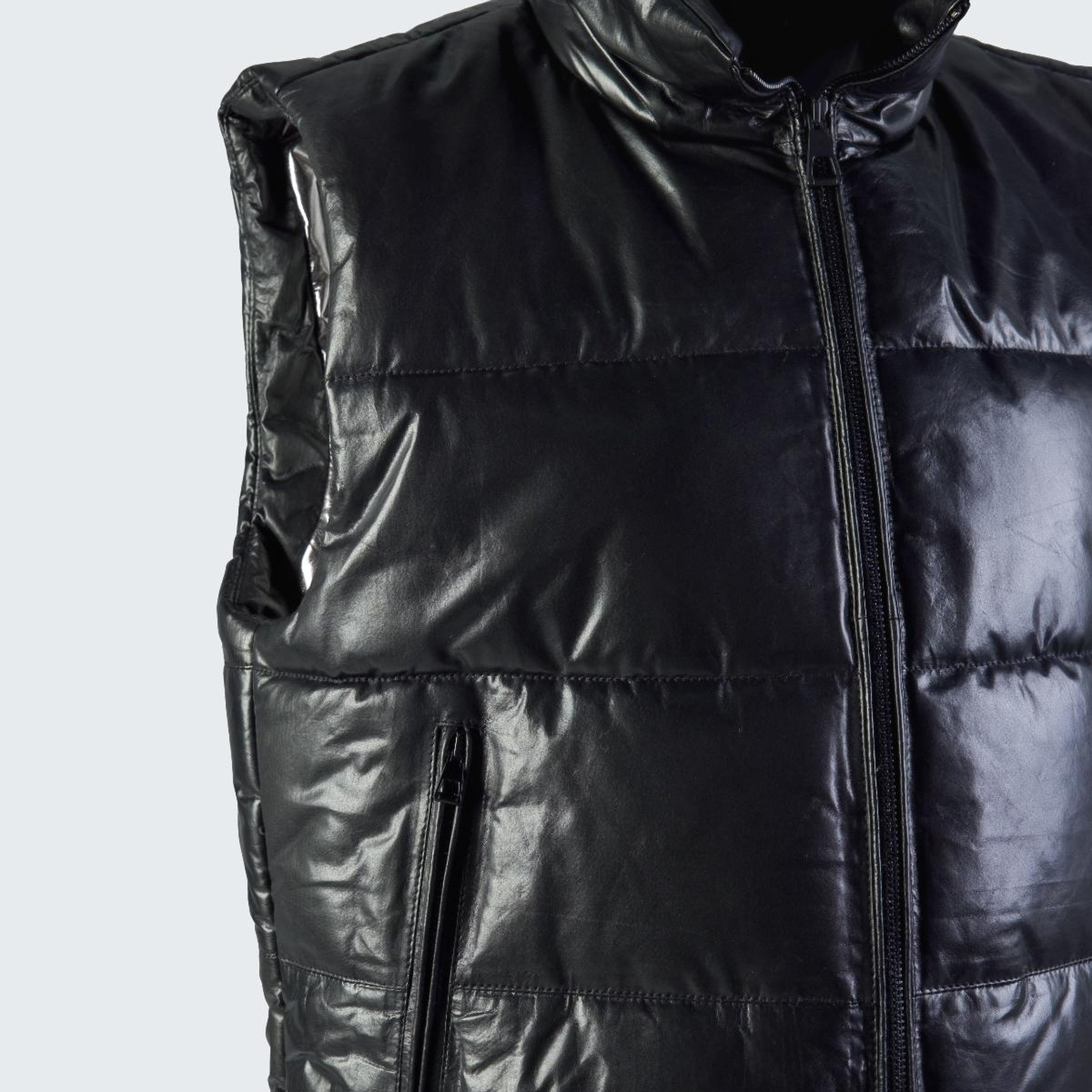 Valmenti Kadın Siyah Hakiki Deri Yelek