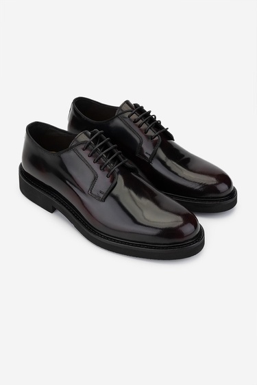  Valmenti Erkek Hakiki Deri Bordo Klasik Ayakkabı