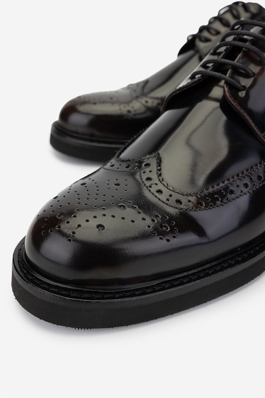  Valmenti Erkek Hakiki Deri Kahverengi Klasik Ayakkabı