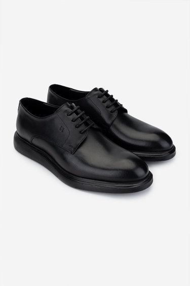  Valmenti Erkek Hakiki Deri Siyah Deri Klasik Ayakkabı