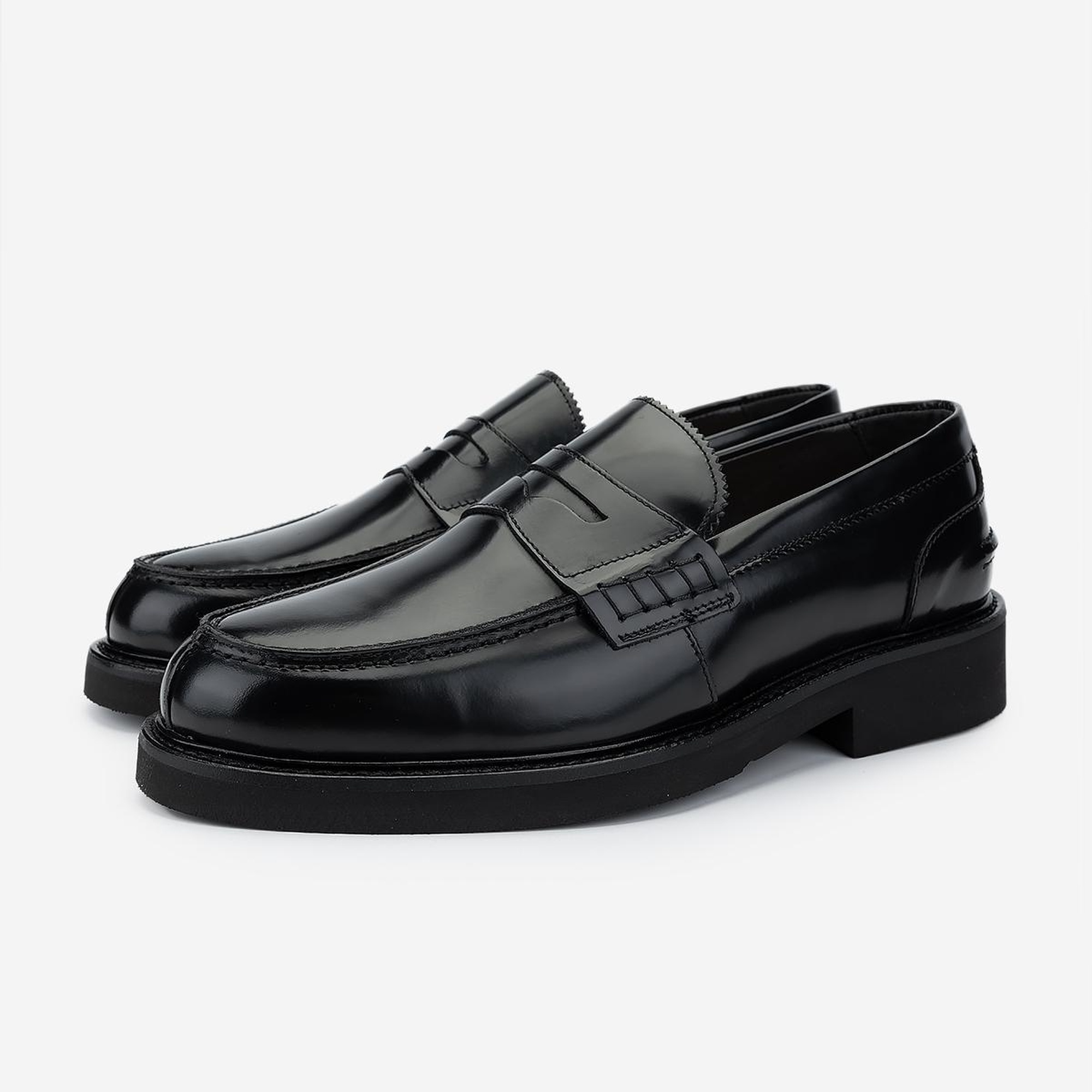 Valmenti Erkek Hakiki Deri Siyah Loafer Ayakkabı