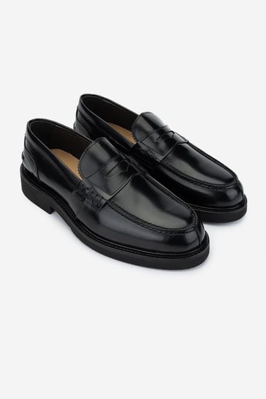  Valmenti Erkek Hakiki Deri Siyah Loafer Ayakkabı