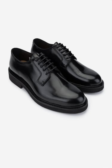  Valmenti Erkek Hakiki Deri Siyah Klasik Ayakkabı