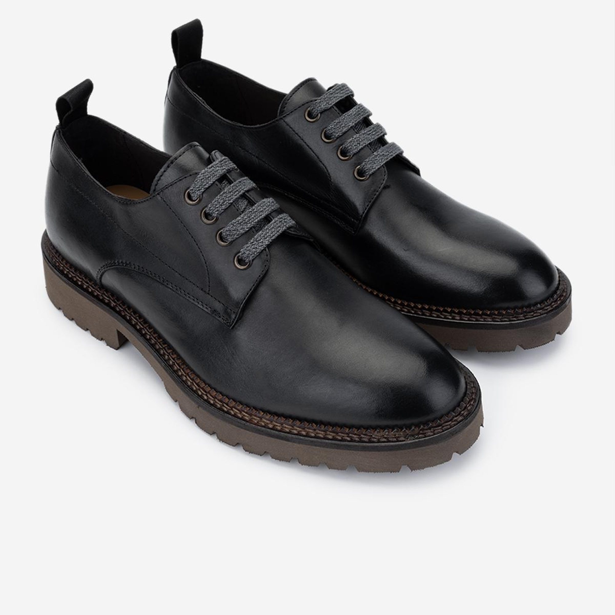 Valmenti Erkek Hakiki Deri Siyah Casual Ayakkabı