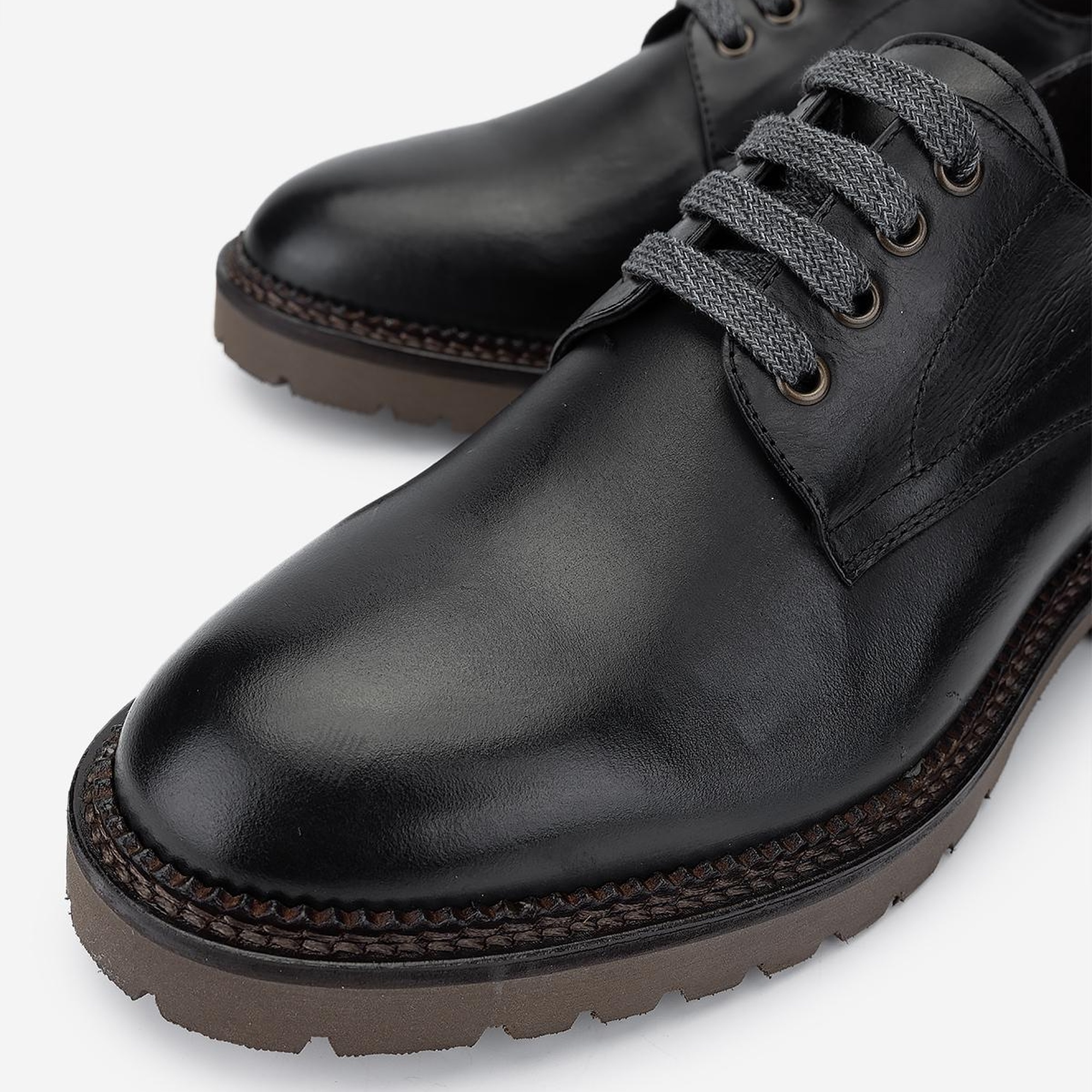 Valmenti Erkek Hakiki Deri Siyah Casual Ayakkabı