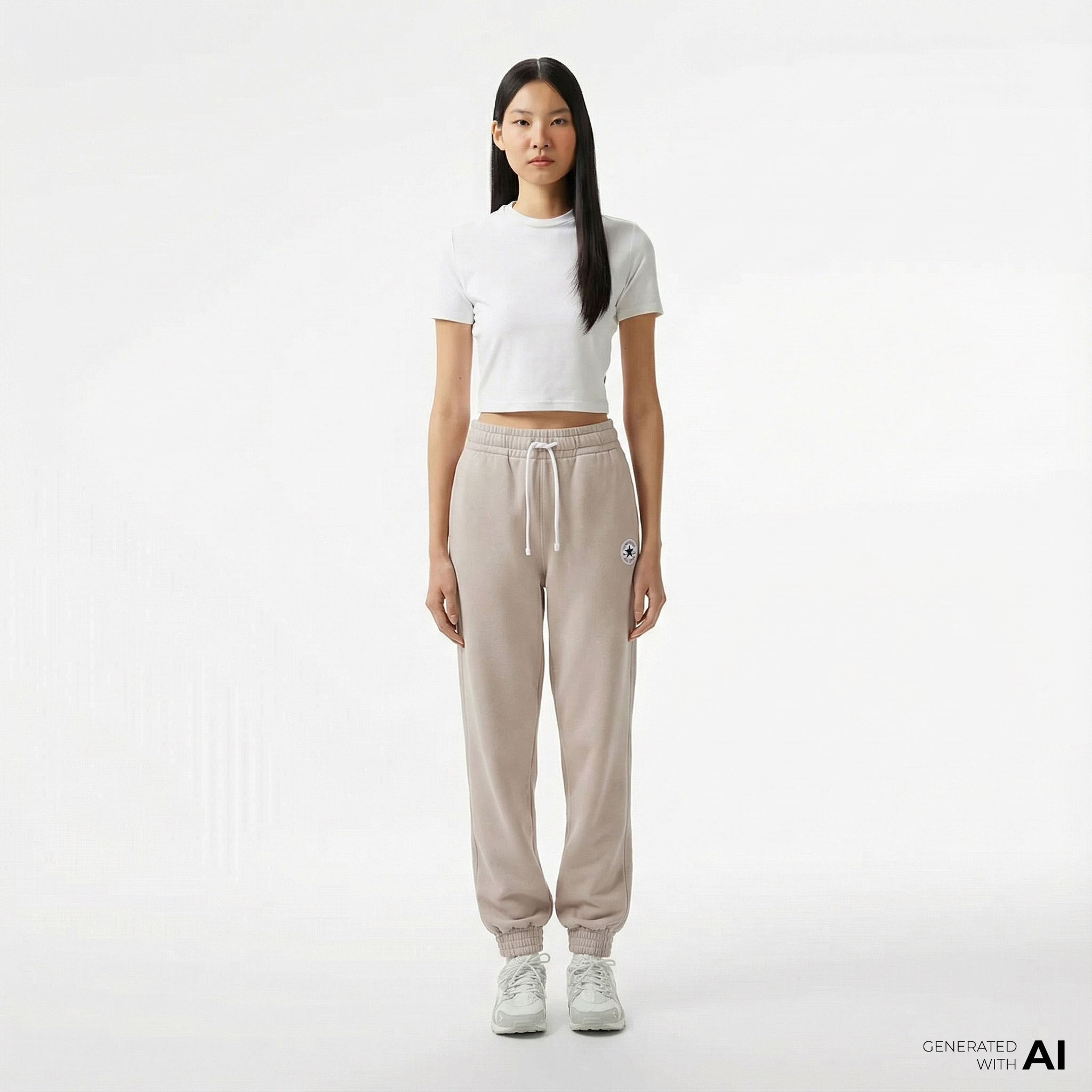  Converse Chuck Taylor Kadın Loose Fit Bej Eşofman Altı